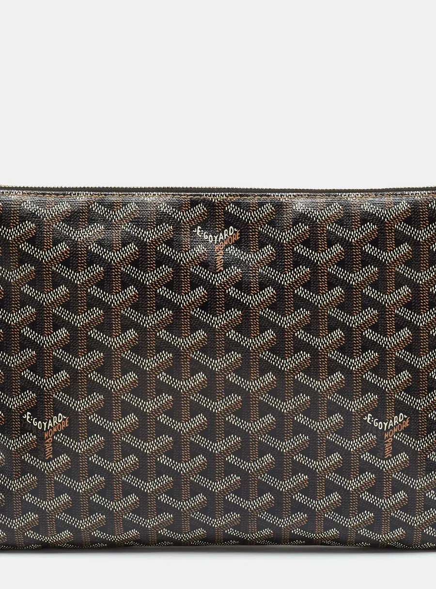 Goyard Senat MM Brown Goyardine Coated Canvas Clutch
