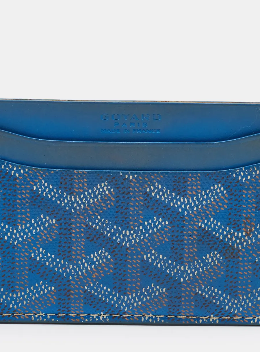 Goyard Saint Sulpice Blue Goyardine Coated Canvas and Leather Card Holder