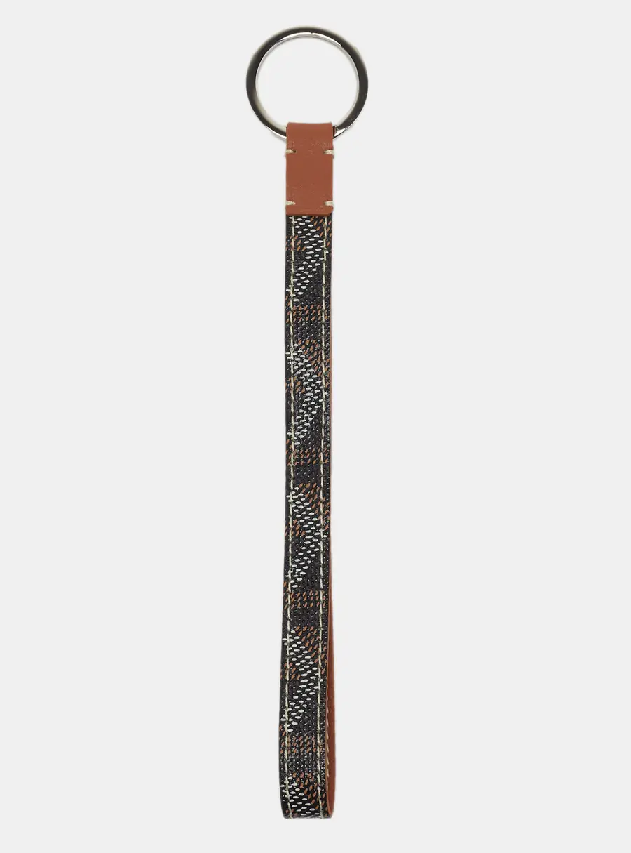 Goyard Sesame Key Ring Brown Goyardine Coated Canvas and Leather