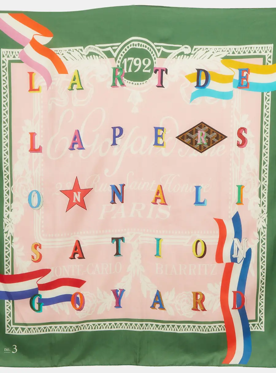 Goyard Green L’art de La Personnalisation Cotton & Silk Scarf