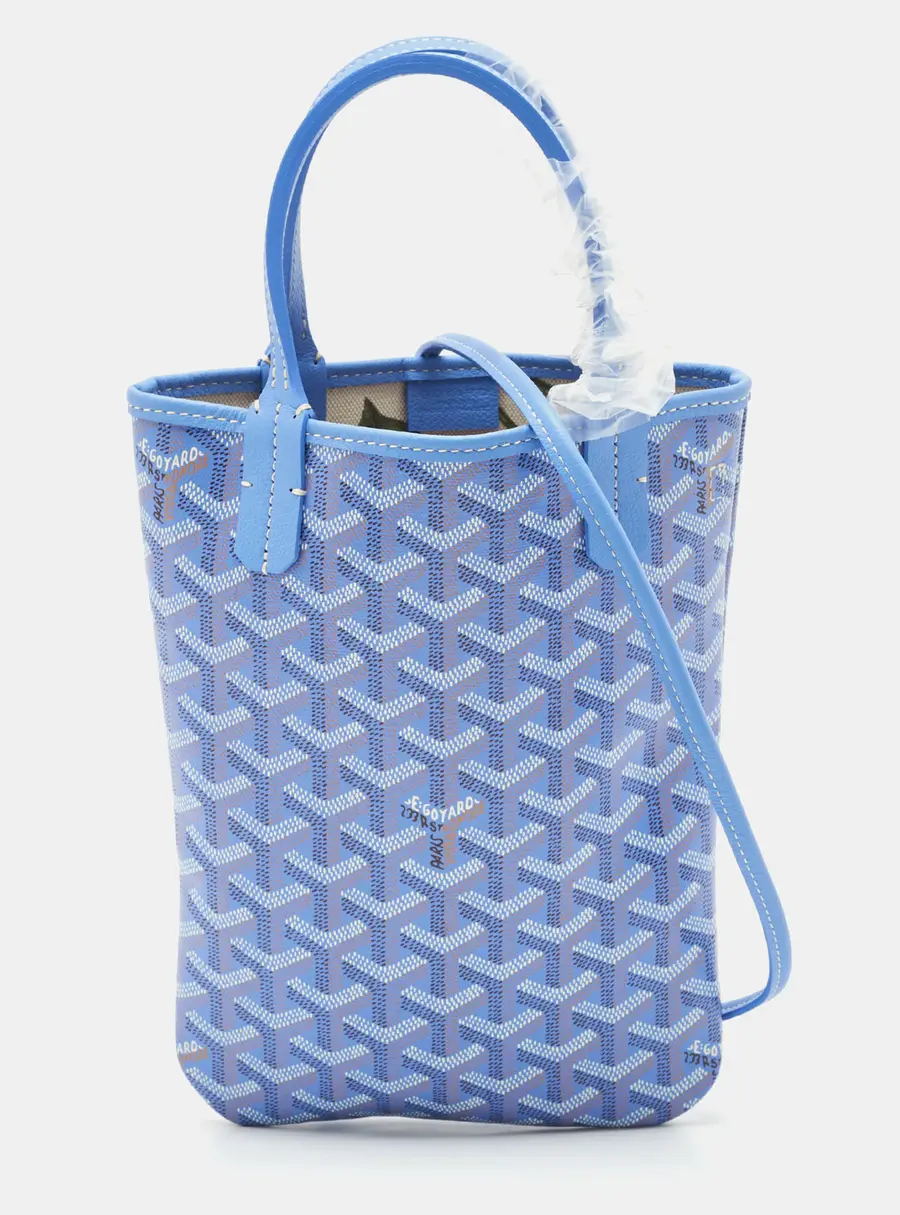 Goyard Iris Goyardine Coated Canvas and Leather Poitiers PM Tote