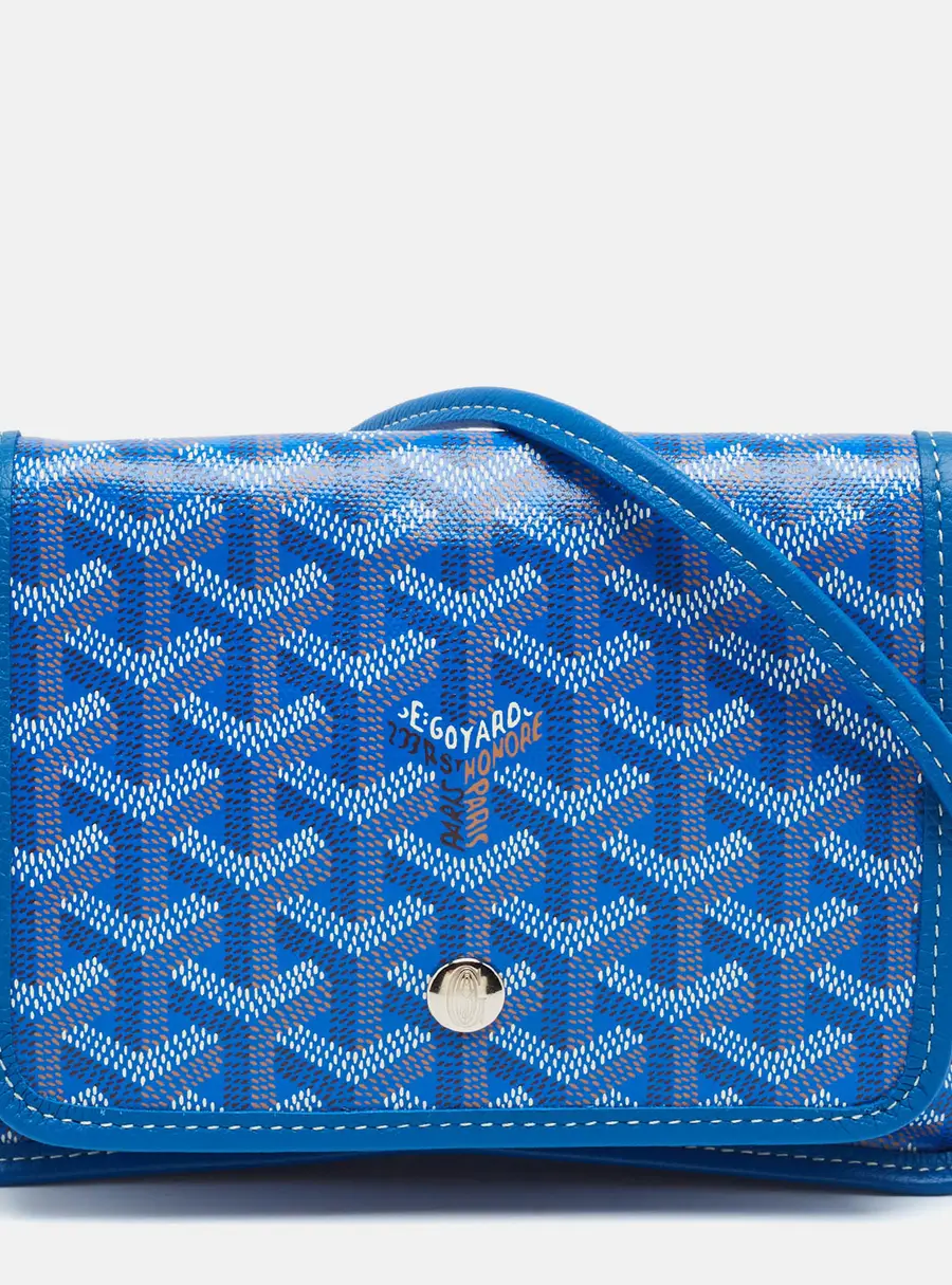 Goyard Plumet Blue Goyardine Coated Canvas and Leather Crossbody Bag