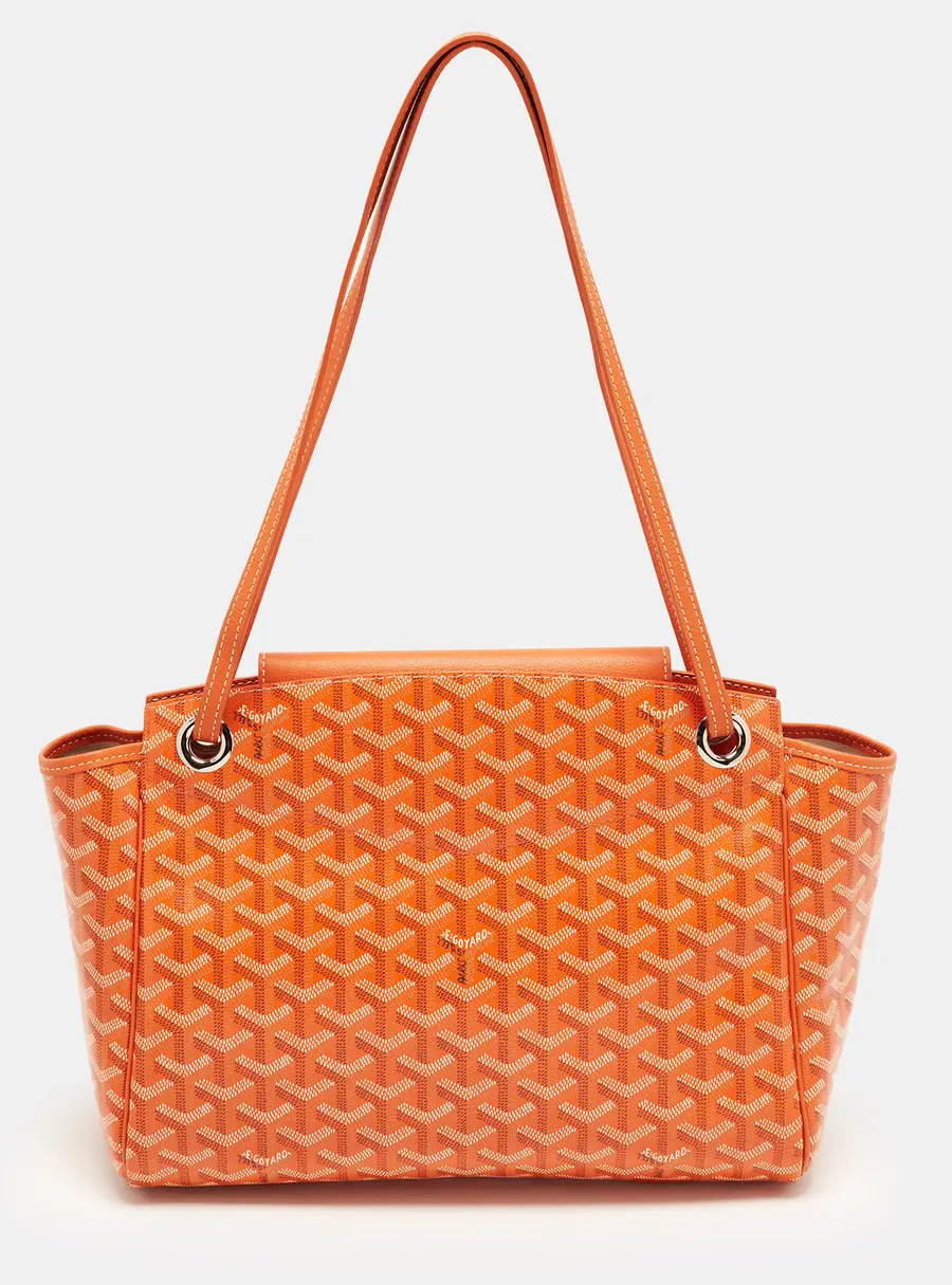 Goyard Rouette Souple Orange Goyardine Coated Canvas and Leather Tote