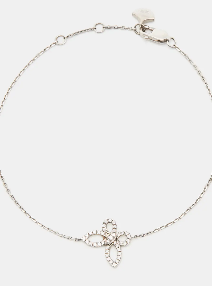 Graff Mini Butterfly Silhouette Diamond 18k White Gold Bracelet