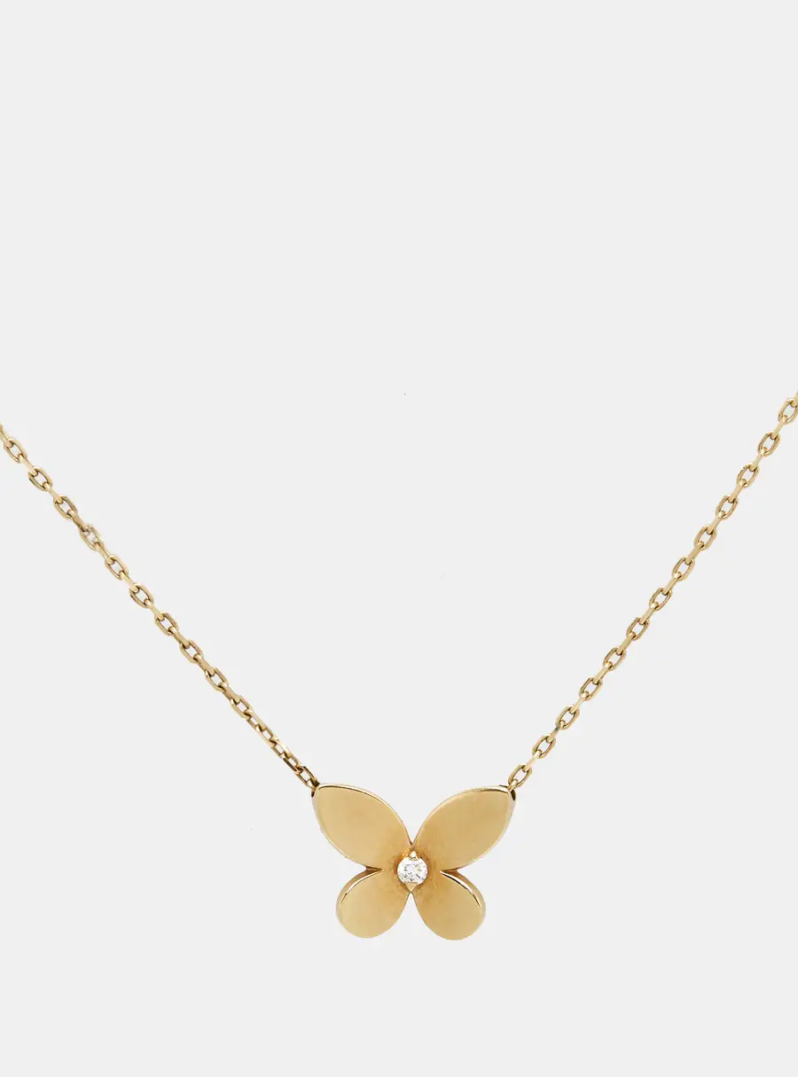 Graff Butterfly Diamond 18k Yellow Gold Necklaces