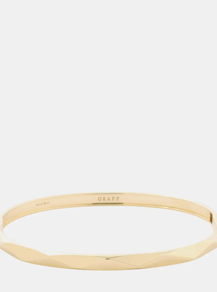 Graff Lawrence Signature 18K Yellow Gold Bangle Size 16