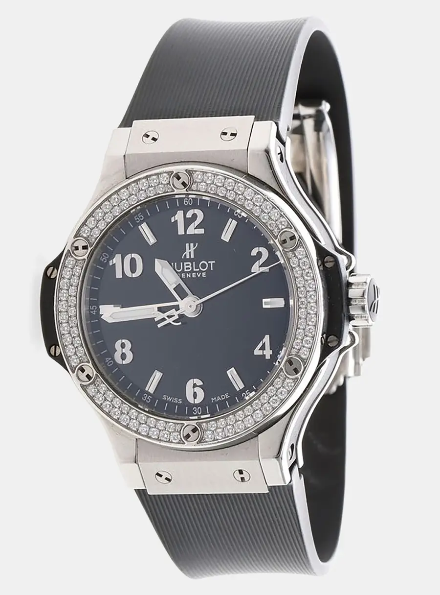 Hublot Black Big Bang 361.SX.1270.RX.1104 Stainless Steel Diamond Quartz Women's Wristwatch 38mm