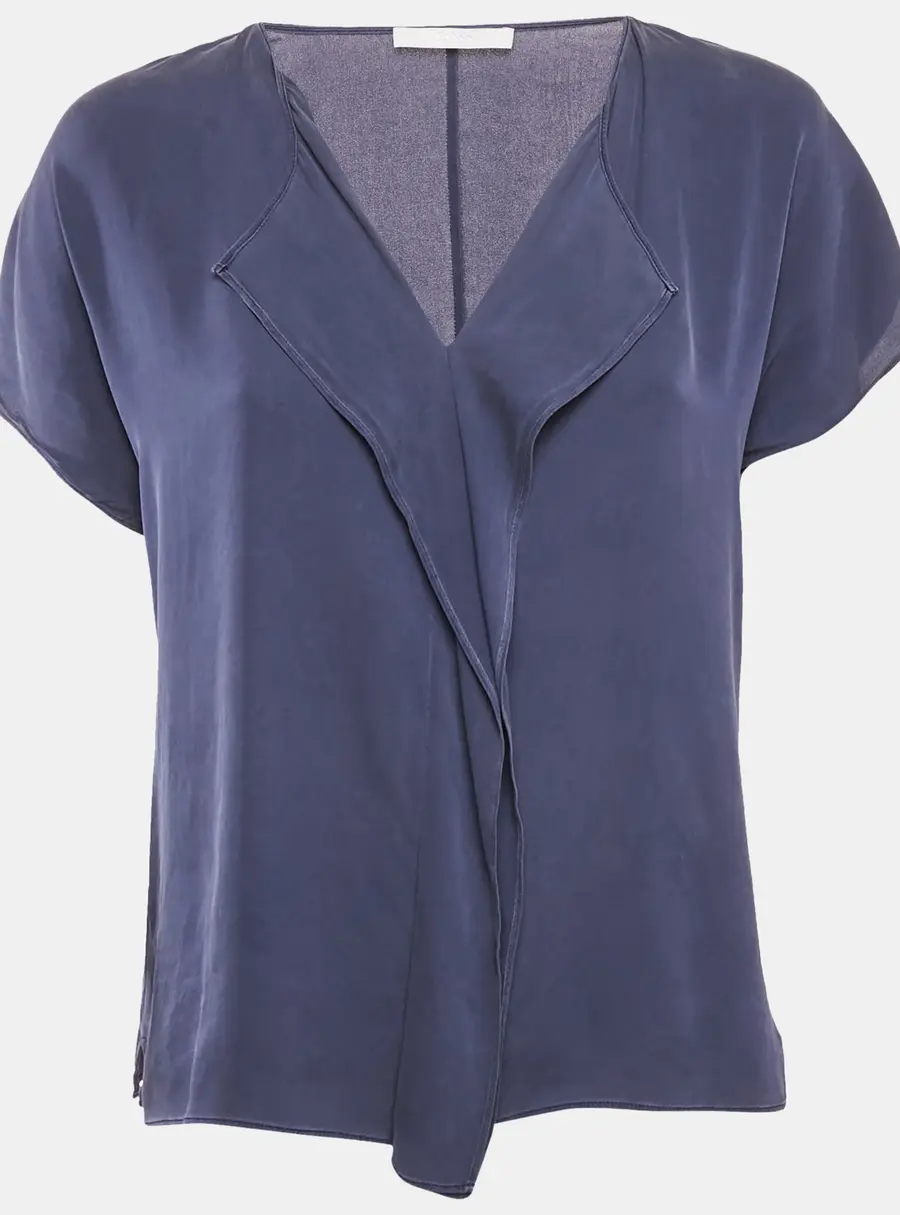 Hugo Boss Blue Silk Loose Fit Top S