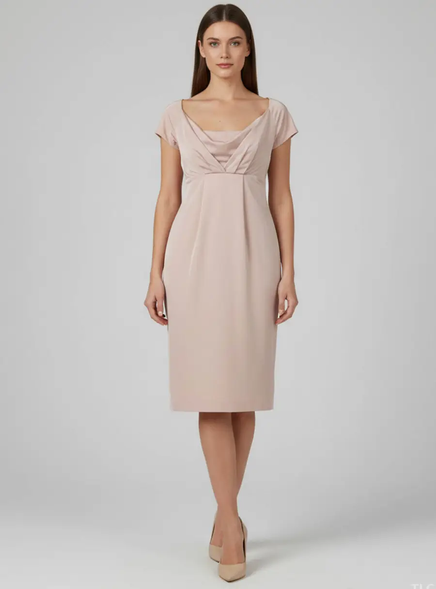 Hugo Boss Pink Satin Off Shoulder Midi Dress M