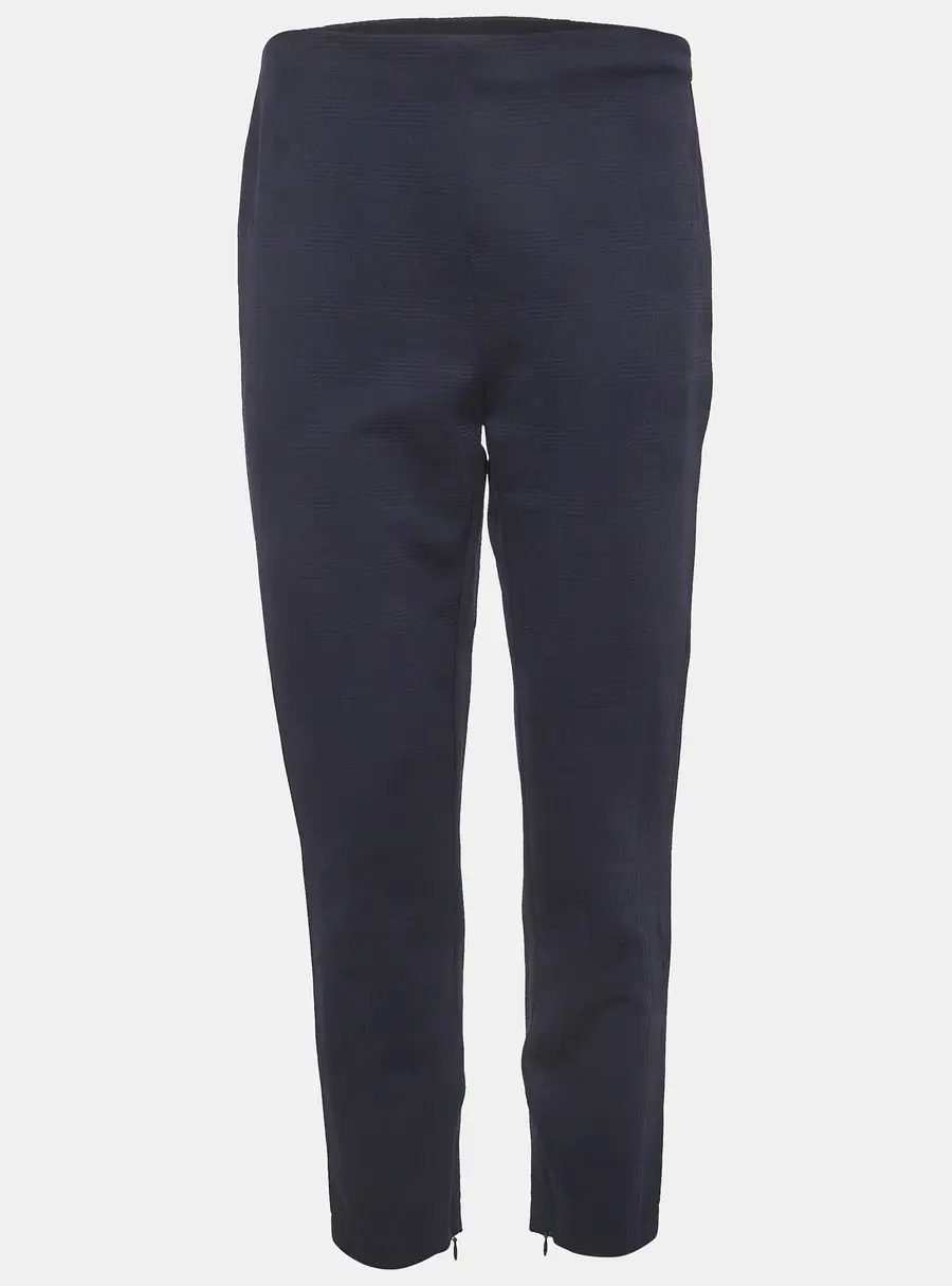 Hugo Boss Navy Blue Glen Plaid Stretch Knit Telessta Trousers L