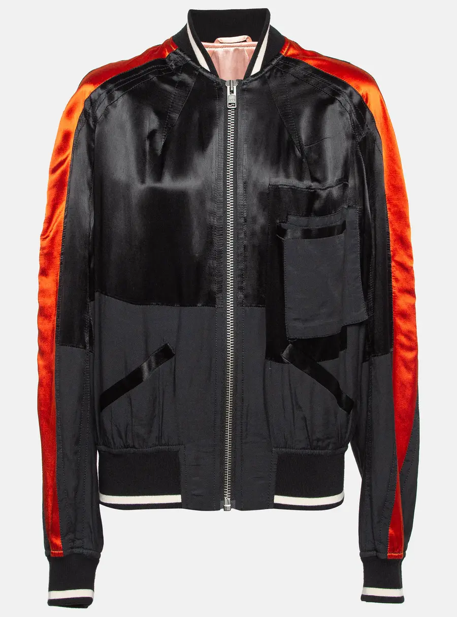 Haider Ackermann Black Satin Bomber Jacket S