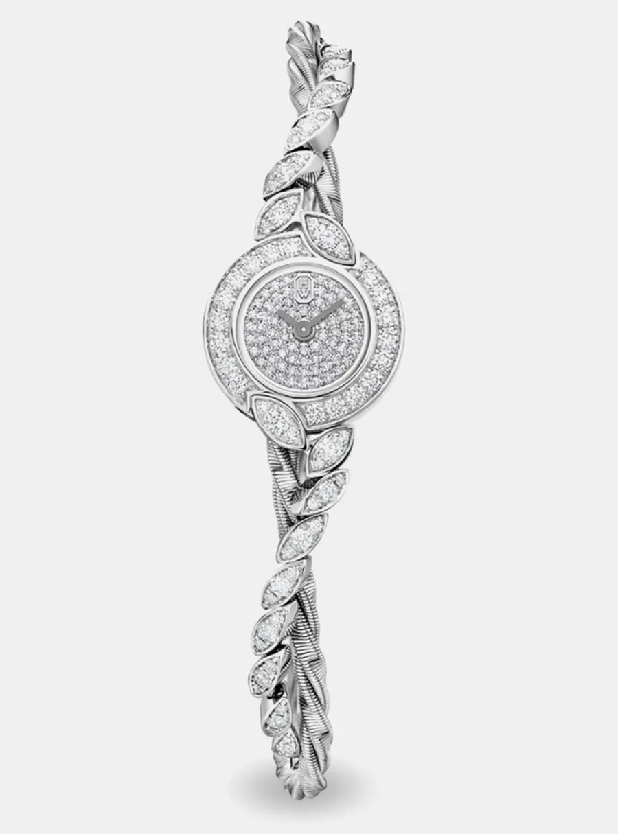 Harry Winston Twist 178 2.19 Silver 18K White Gold, Diamond Quartz Women's Watches 18.5mm