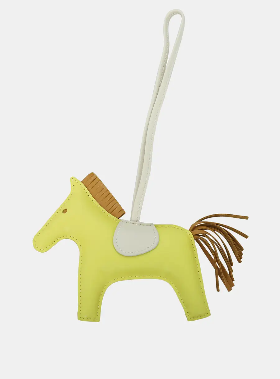 Hermes Leather Yellow Rodeo MM Charm