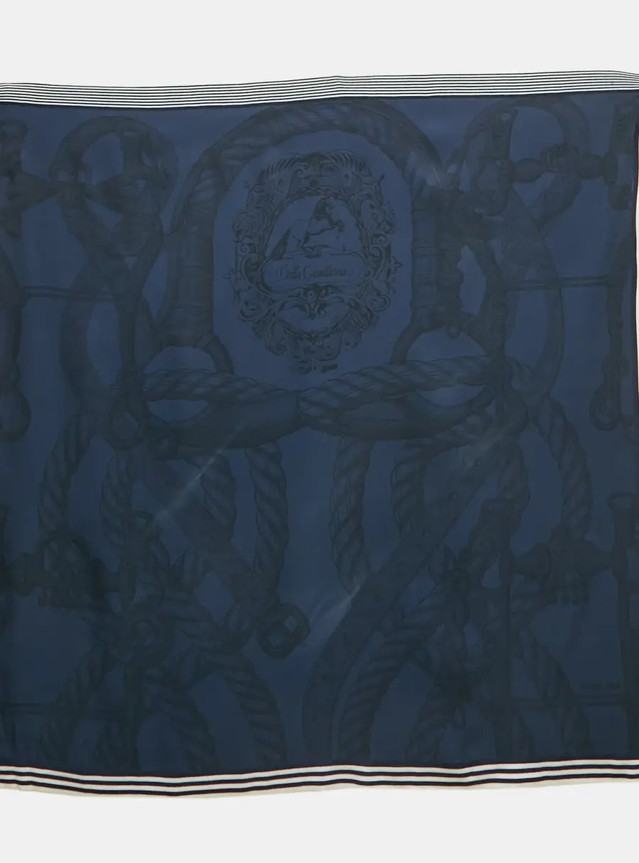Hermès Blue Silk Della Cavalleria scarf