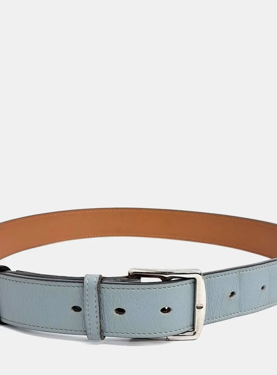 Hermes Blue Leather Belt