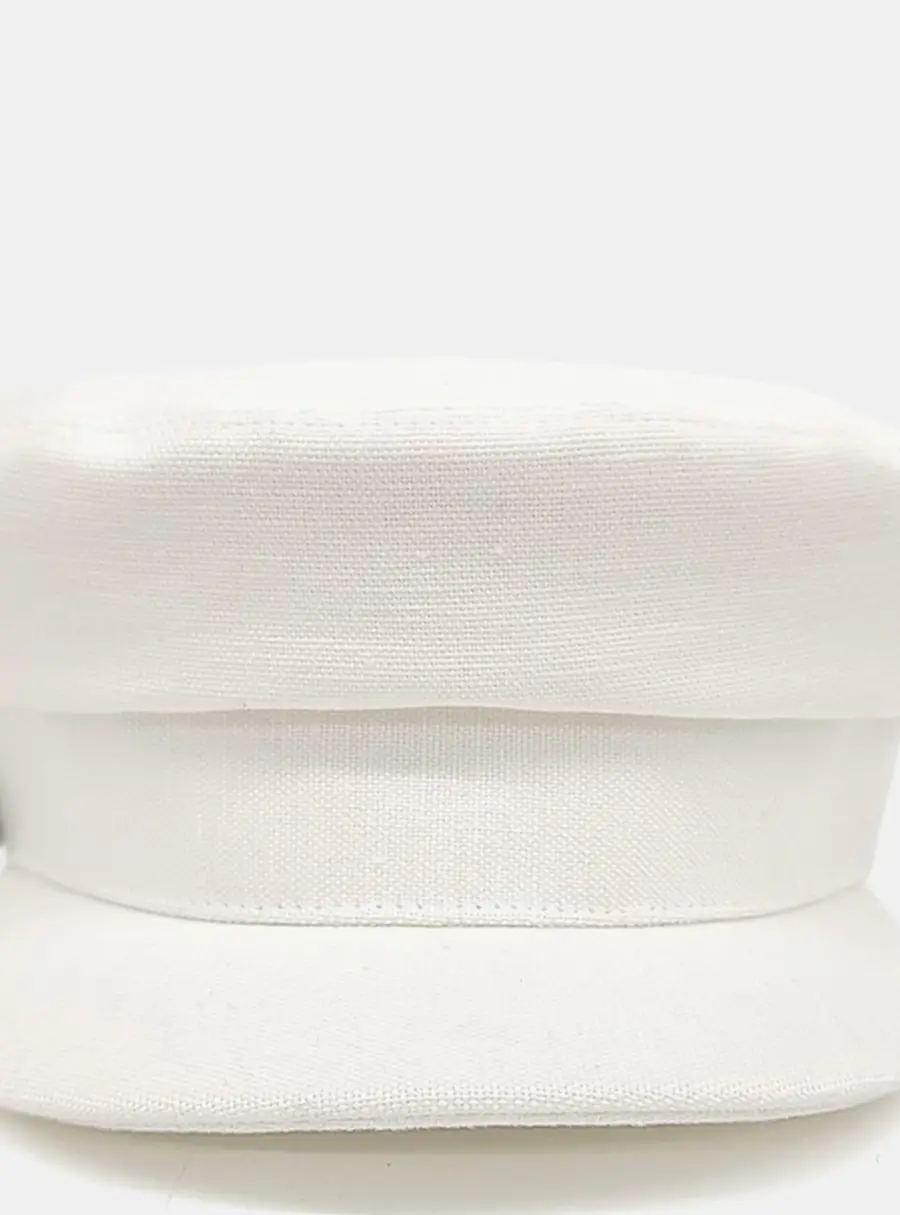 Hermes White Fabric Hunting Cap
