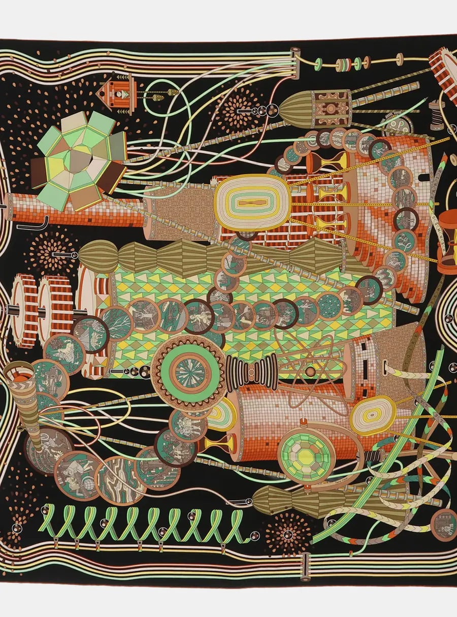 Hermes Piere Marie Multicolor Silk Scarf