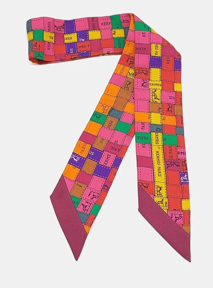 Hermes Multicolor twilly scarf