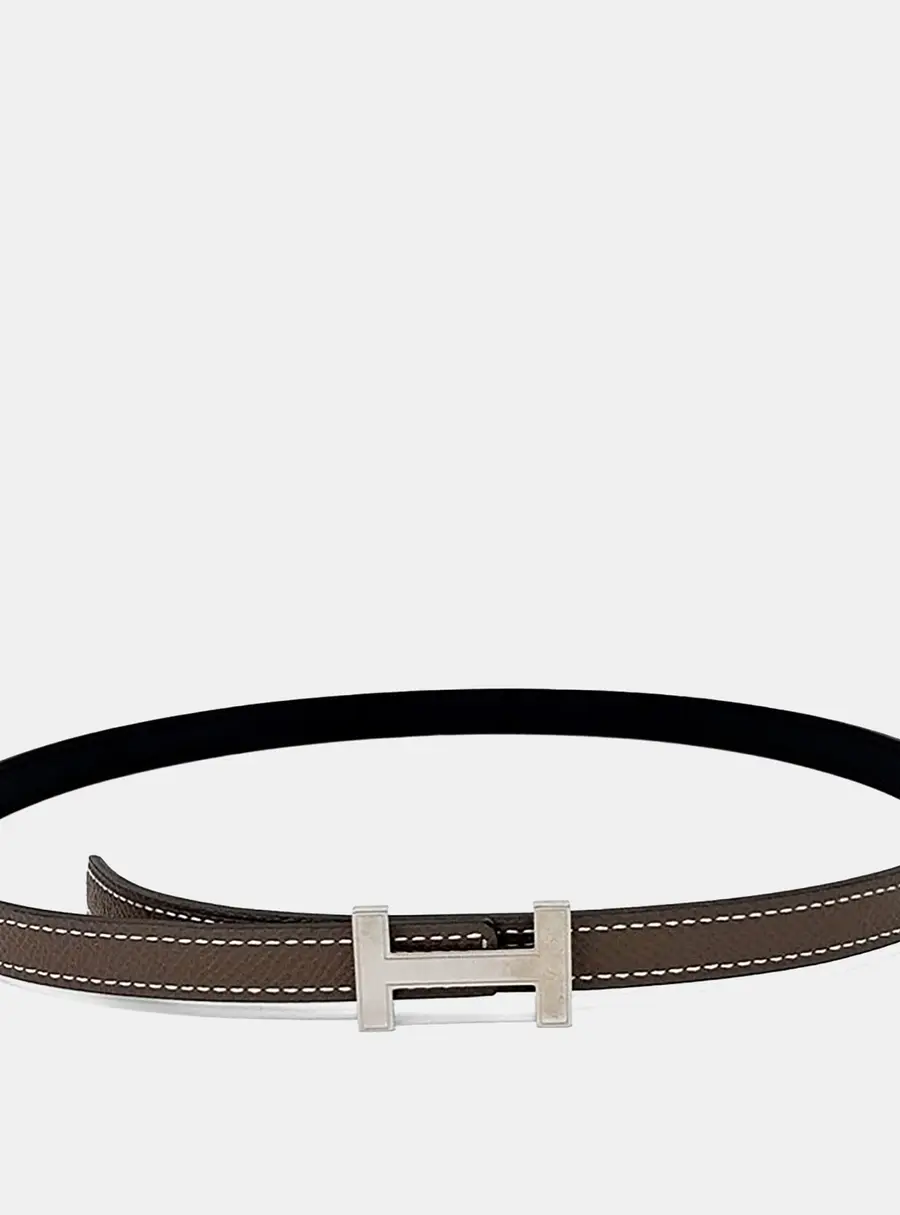 Hermes H Reversible Brown Leather Belt