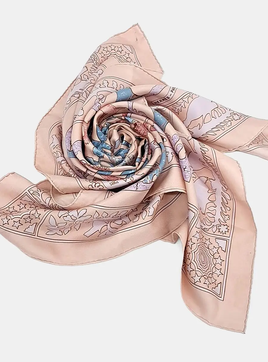 Hermes silk pink scarf