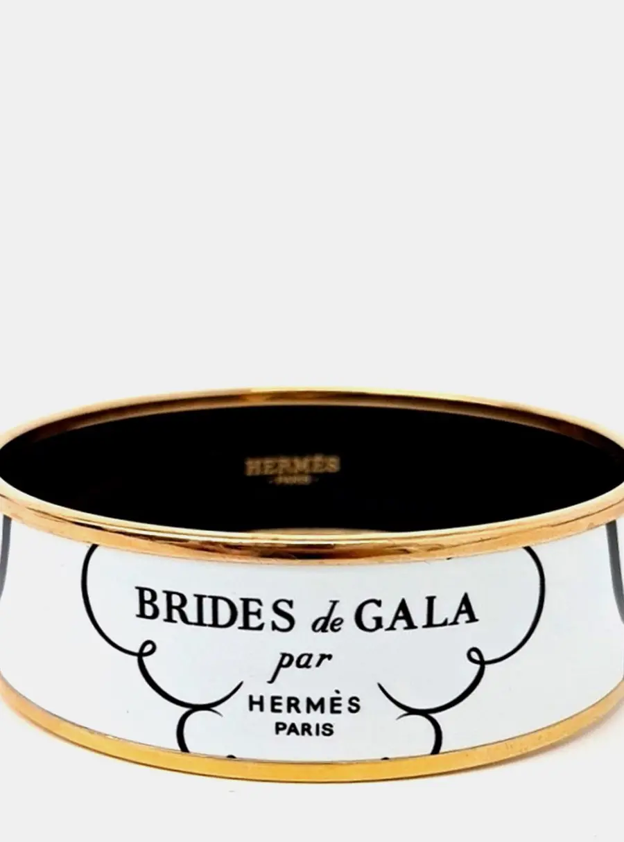Hermes Brides de Gala Gold Enamel Bangle