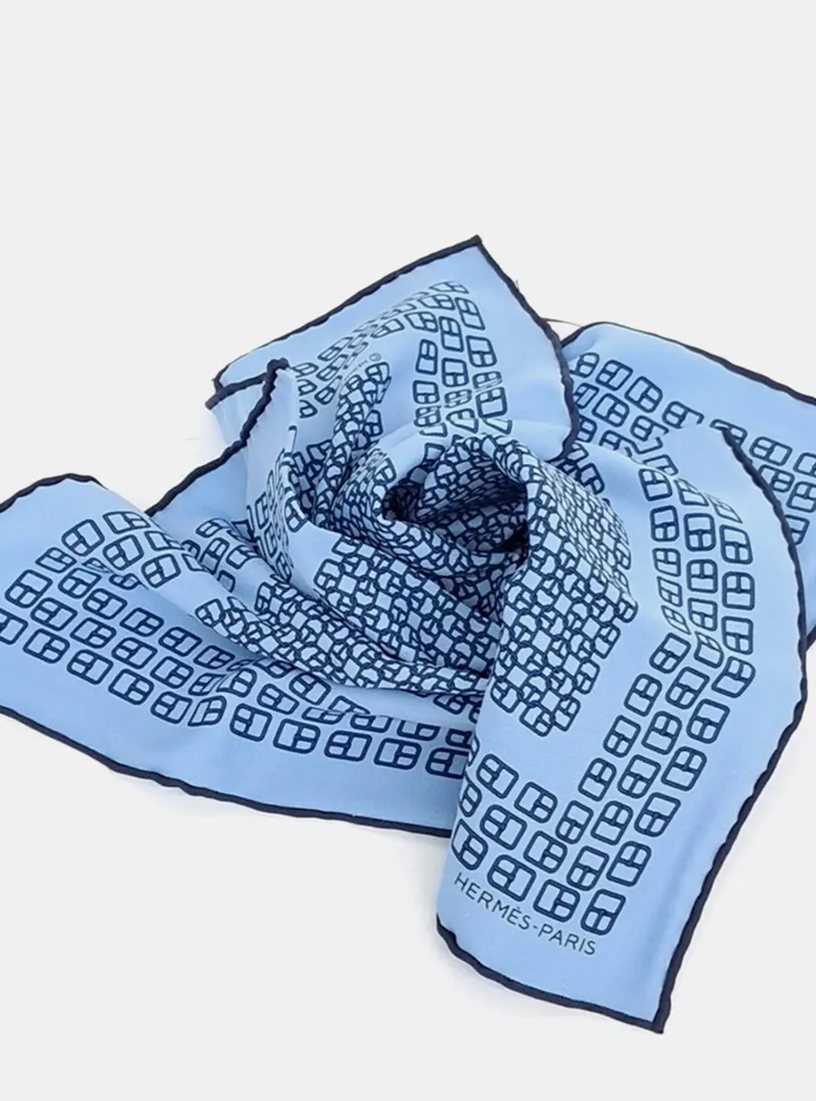 Hermes silk sky blue petite scarf