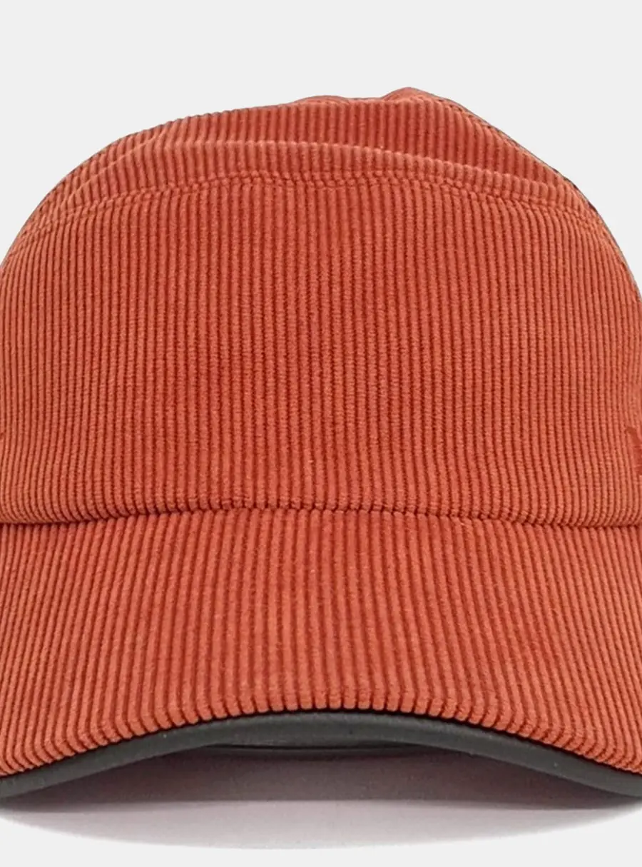 Hermes Orange Corduroy Cap