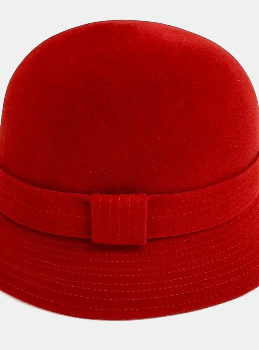 Hermes Red felt hat