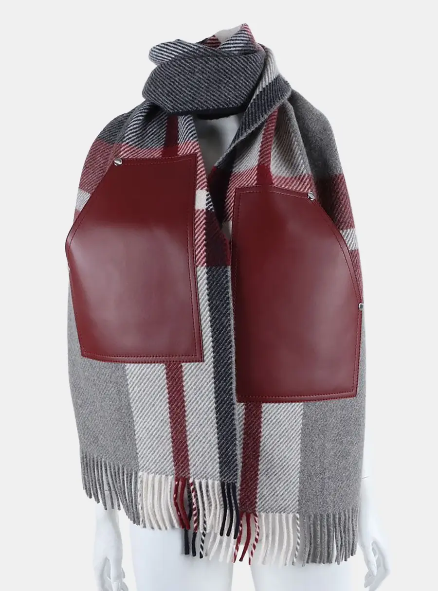 Hermes Blue/Grey/Pink Cashmere Muffler