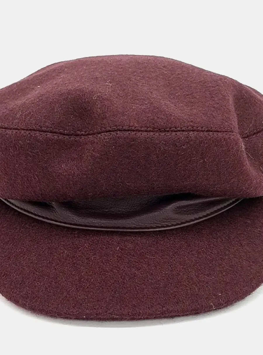 Hermes Wool Burgundy hat