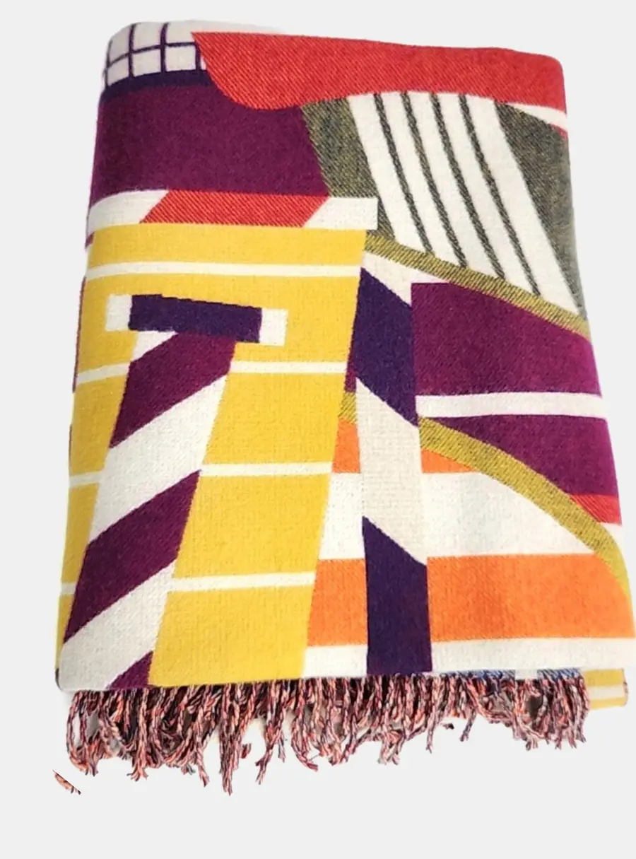 Hermes Multicolor Cashmere/Wool Blanket
