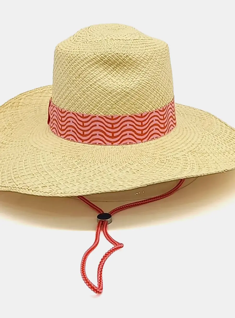 Hermes Beige/Pink Straw Hat