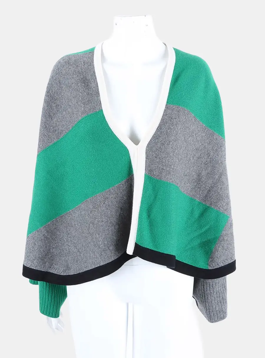 Hermes Green/Grey Cashmere Shawl