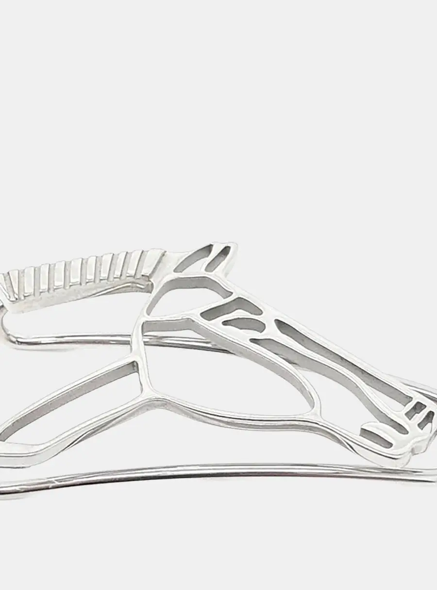 Hermes Silver Horse Brooch