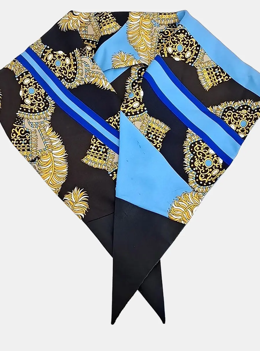 Hermes Leather Trimmed Scarf