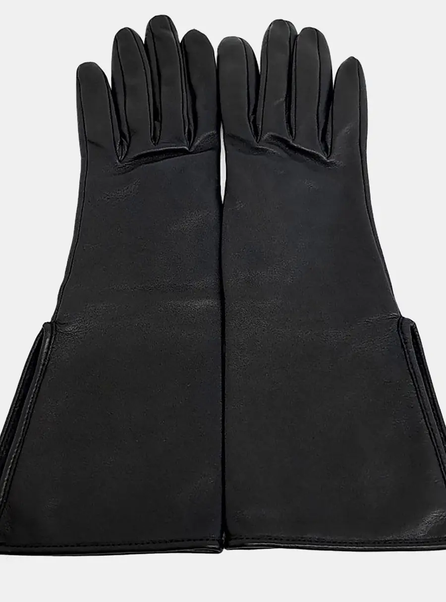 Hermes Leather Black Gloves