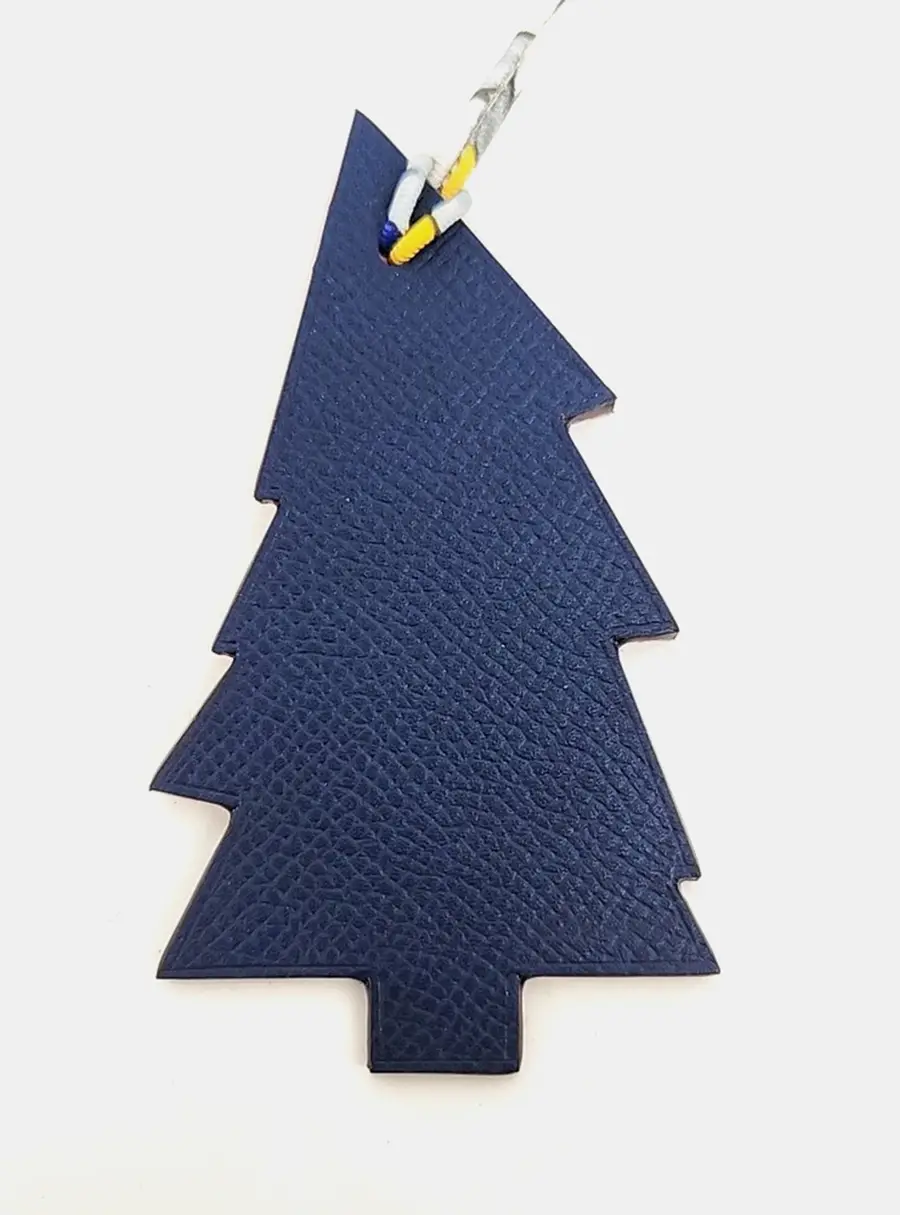 Hermes Petit H Petit Hache Blue Leather Bag Charm