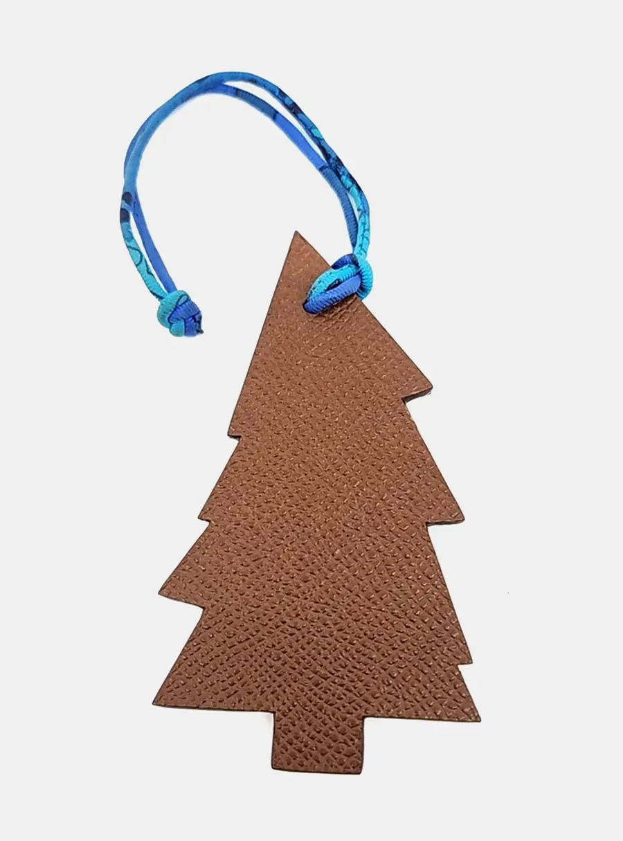 Hermes Petit H Petit Hache Brown Leather Christmas Bag Charm