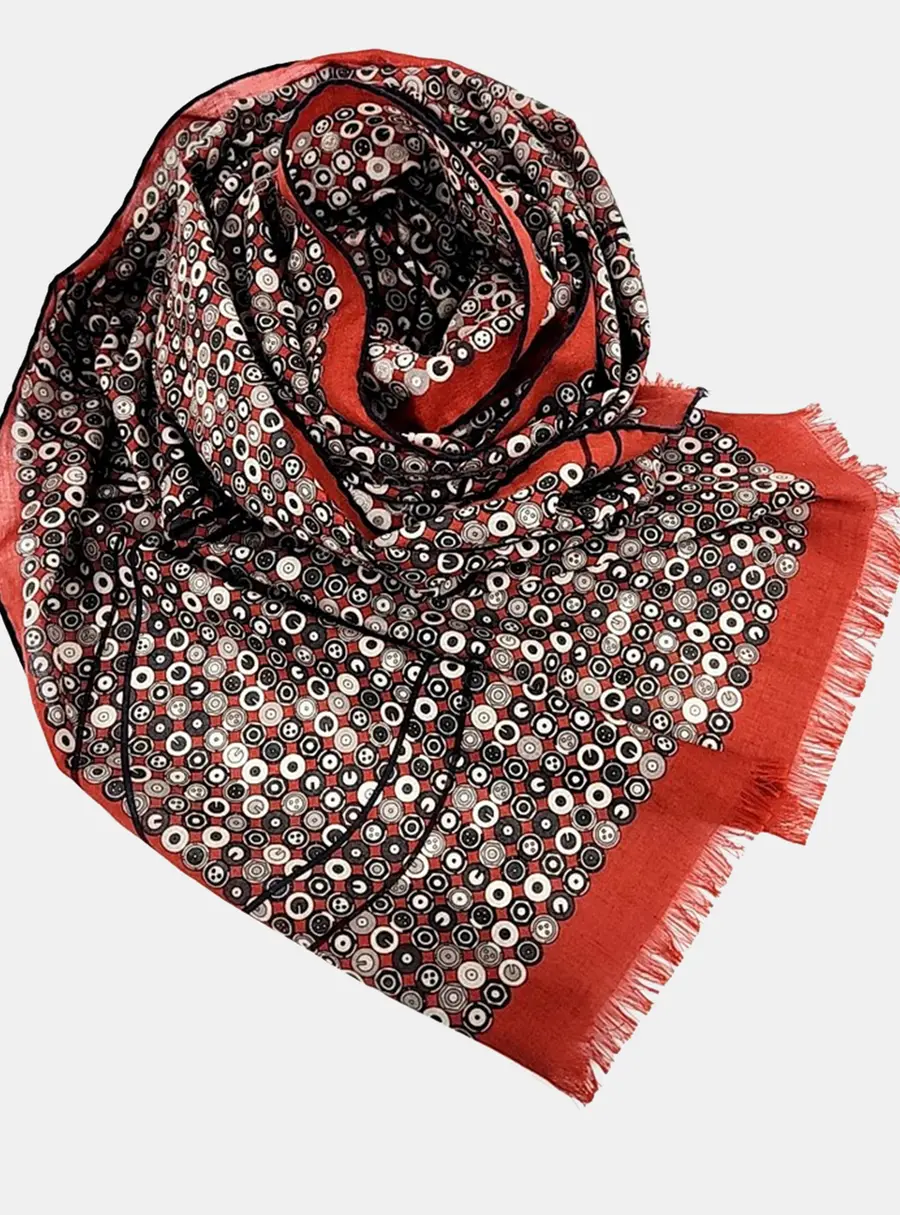 Hermes Brown Cashmere, Silk Scarf