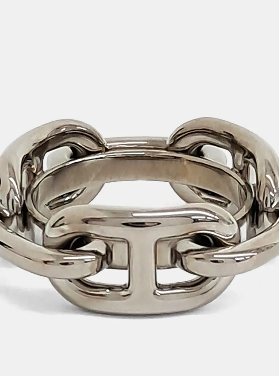 Hermes Silver Scarf Ring