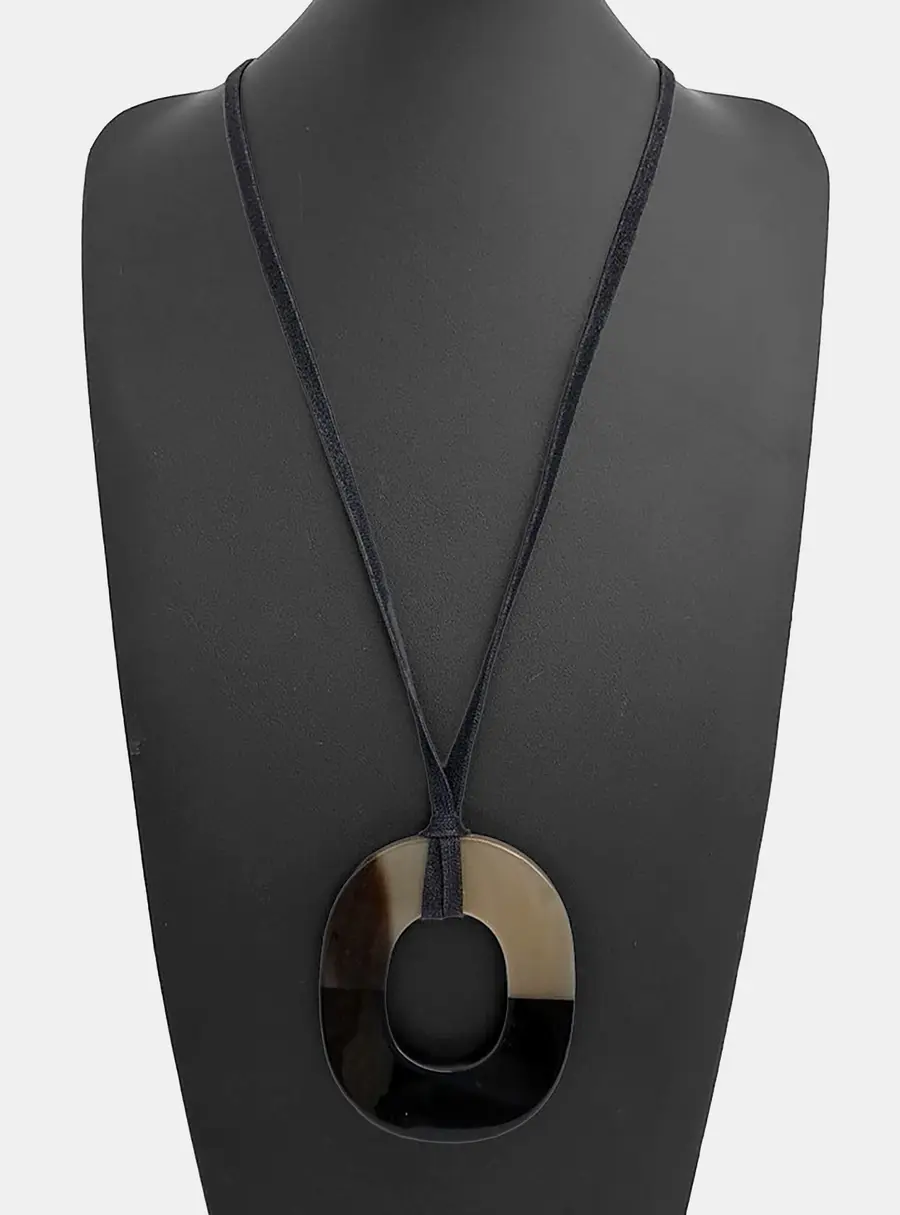 Hermes Black, Brown Horn Necklace