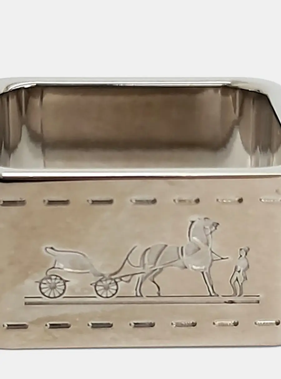 Hermes Silver Scarf Ring