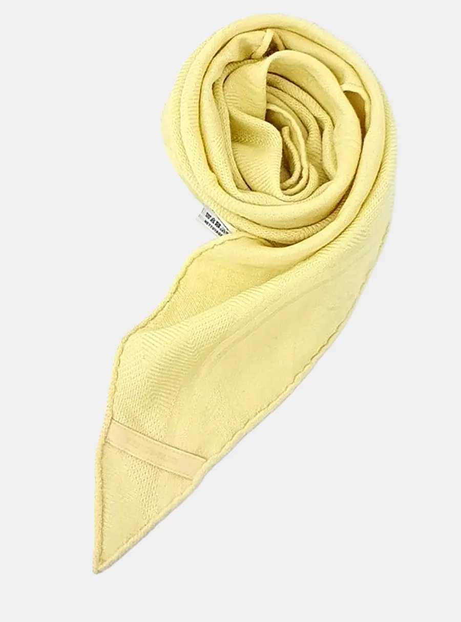 Hermes Cashmere Silk Yellow Rosangi Scarf