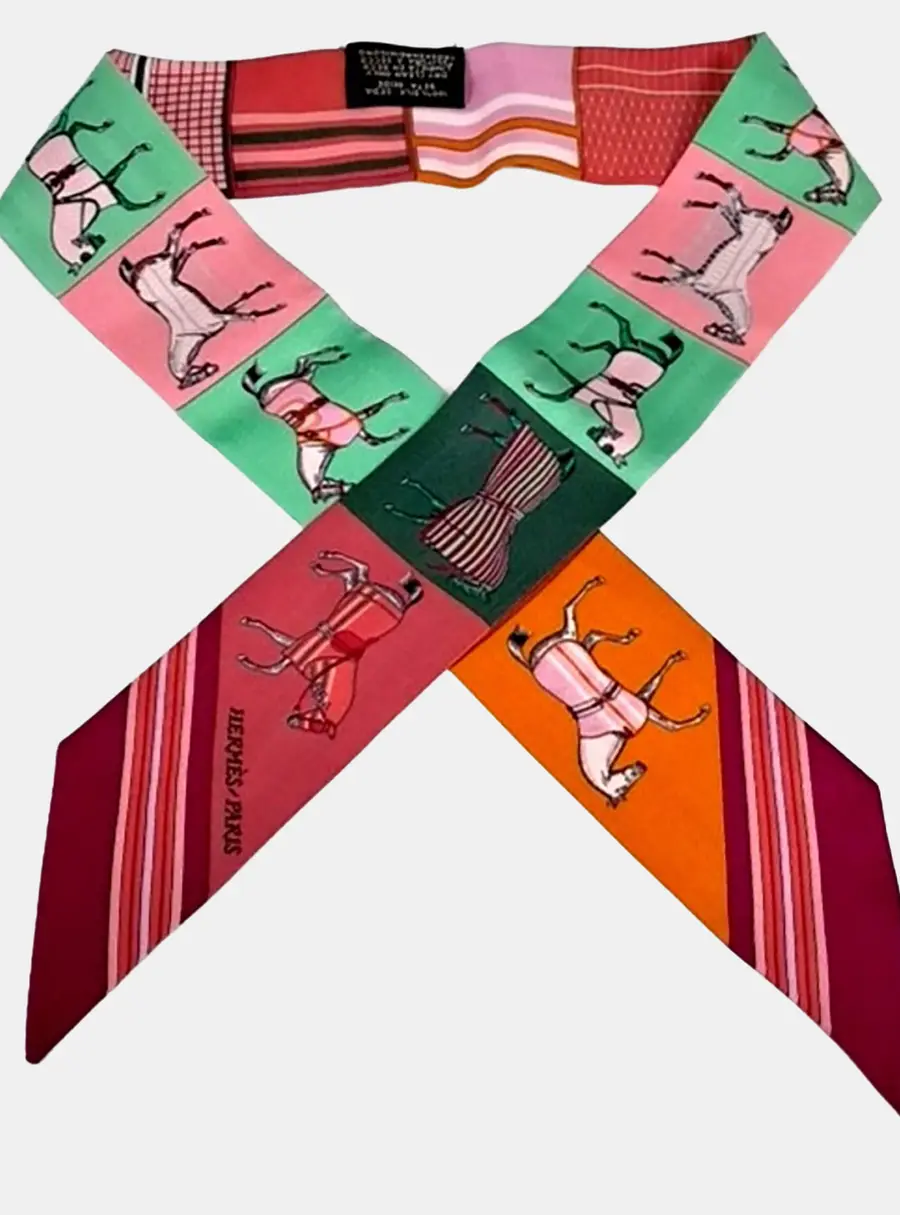 Hermes Silk Mulitcolor Twilly Scarf