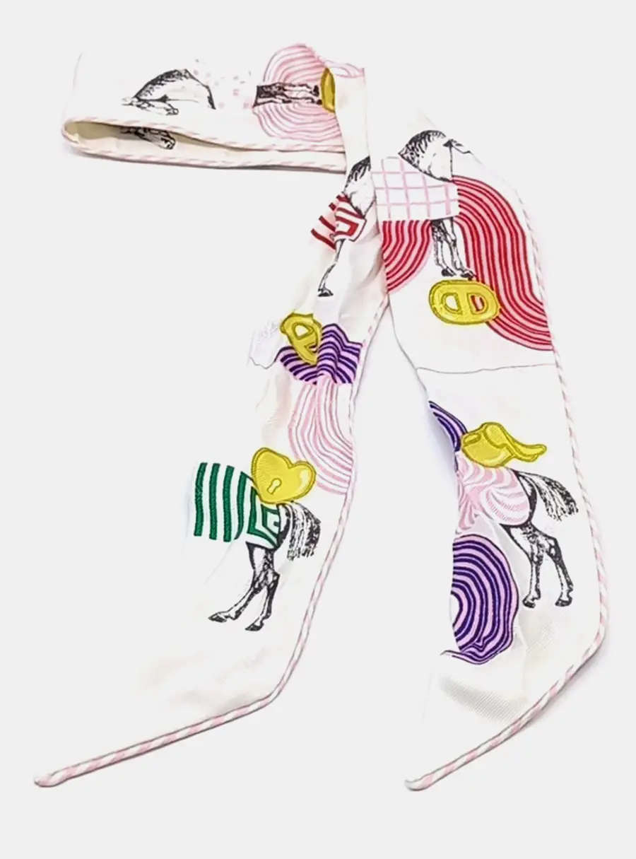 Hermes Silk Multicolor Twilly Scarf