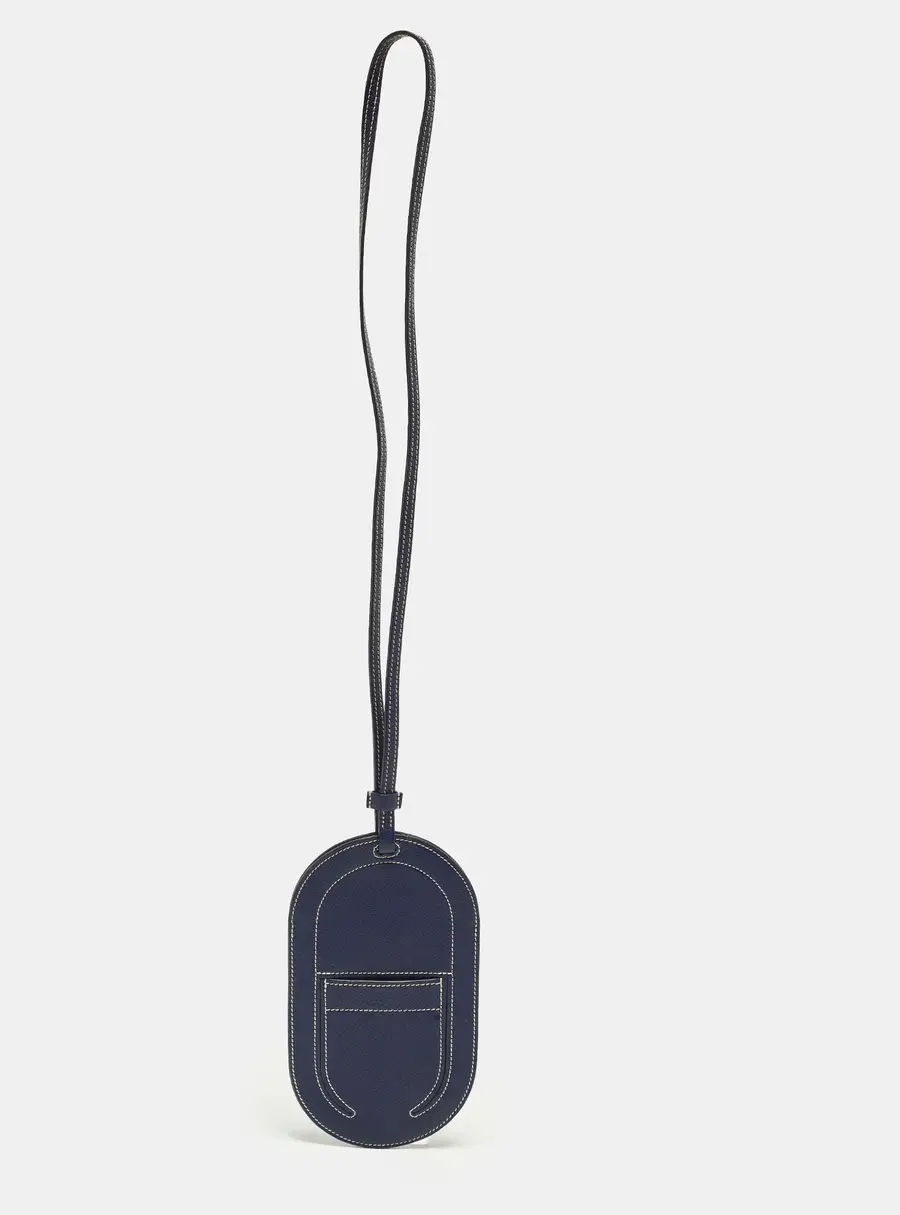 Hermès In-the-Loop Phone To Go PM Bleu Encre Chevre Leather Phone Case