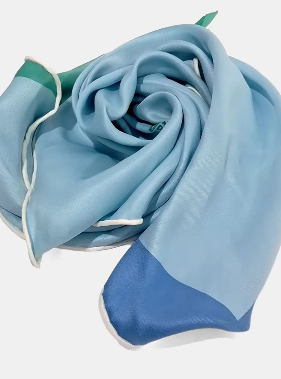 Hermes Silk Sky Blue Triangular Scarf