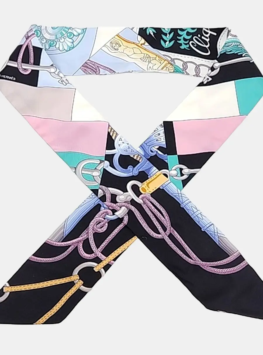 Hermes Multicolor Silk Twilly