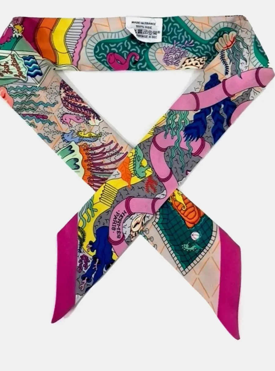 Hermes Multicolor Twilly Scarf