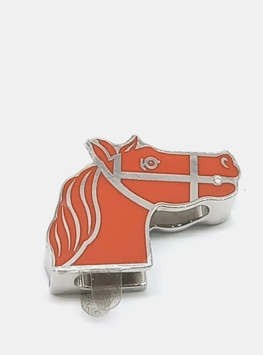 Hermes Orange Silver Scarf Ring